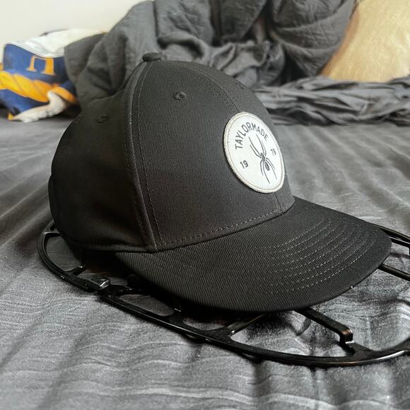 TaylorMade Spider Snapback Hat Black One Size Golf Cap Adjustable 1979 Logo - Picture 2 of 10